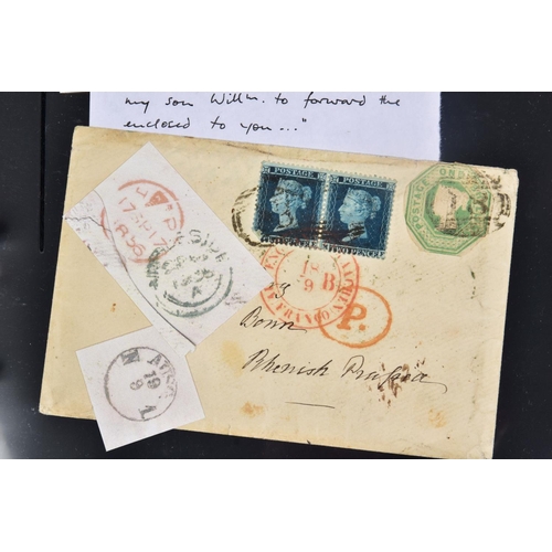 55 - GB POSTAL HISTORY COLLECTION from 1840's to 1930's with many better covers and markings, approximate... 