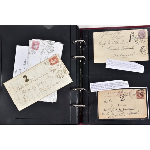 57 - A COLLECTION OF POSTAL HISTORY OF GB with emphasis on temporary cancels, late fees, redirections pos... 