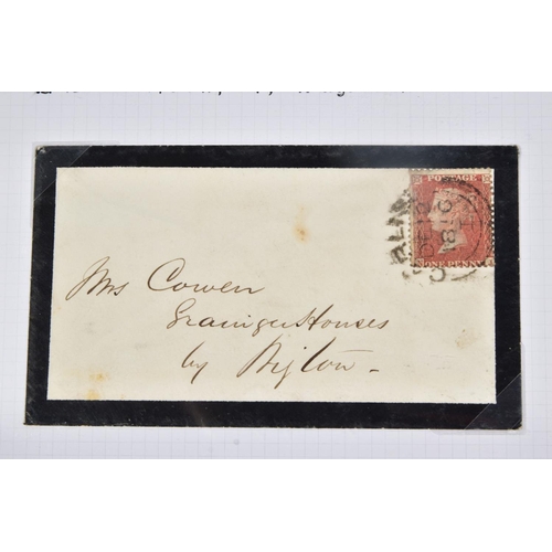 58 - GB 1856 PENNY RED DIE II P14 on cover cancelled by CARLISLE CDS