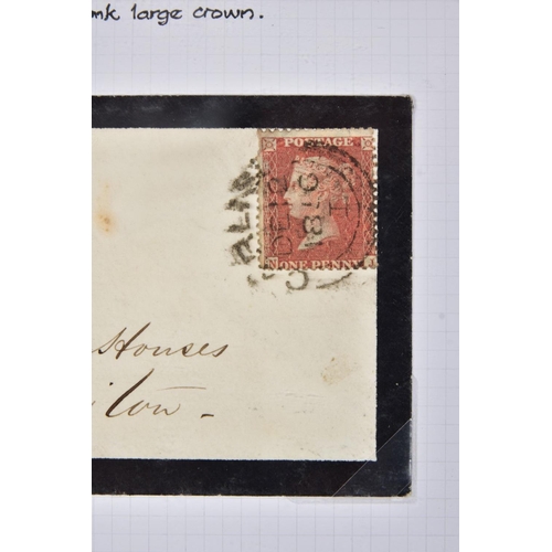 58 - GB 1856 PENNY RED DIE II P14 on cover cancelled by CARLISLE CDS