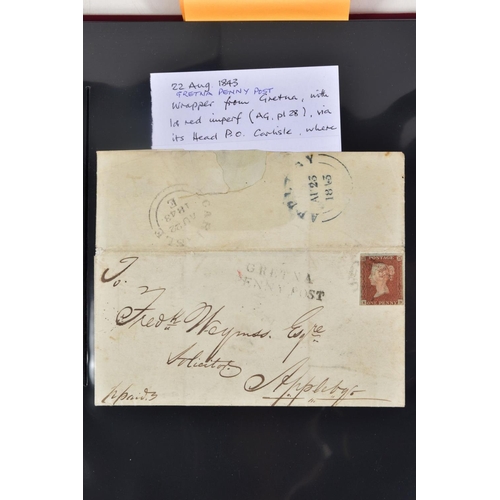 64 - GB POSTAL HISTORY - CUMBRIA, remarkable collections of covers from 1812 to 1910, curated for strikes... 