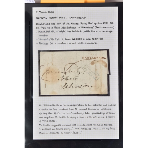 64 - GB POSTAL HISTORY - CUMBRIA, remarkable collections of covers from 1812 to 1910, curated for strikes... 