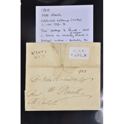 65 - CUMBRIA, PRE STAMP POSTAL HISTORY COLLECTION, includes original mileage calculators for Cumberland a... 