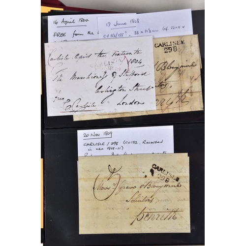 66 - CARLISLE - COLLECTION OF POSTAL HISTORY FROM 1733 TO 1920'S, curated for local interest with many un... 