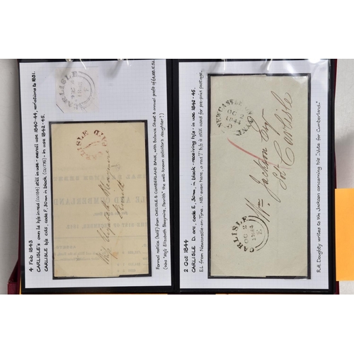 66 - CARLISLE - COLLECTION OF POSTAL HISTORY FROM 1733 TO 1920'S, curated for local interest with many un... 