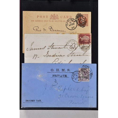 66 - CARLISLE - COLLECTION OF POSTAL HISTORY FROM 1733 TO 1920'S, curated for local interest with many un... 