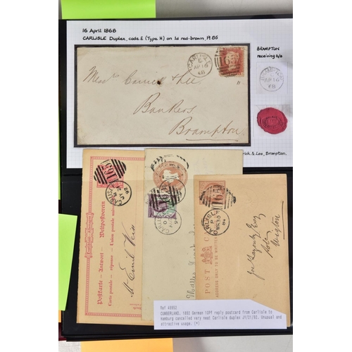 66 - CARLISLE - COLLECTION OF POSTAL HISTORY FROM 1733 TO 1920'S, curated for local interest with many un... 