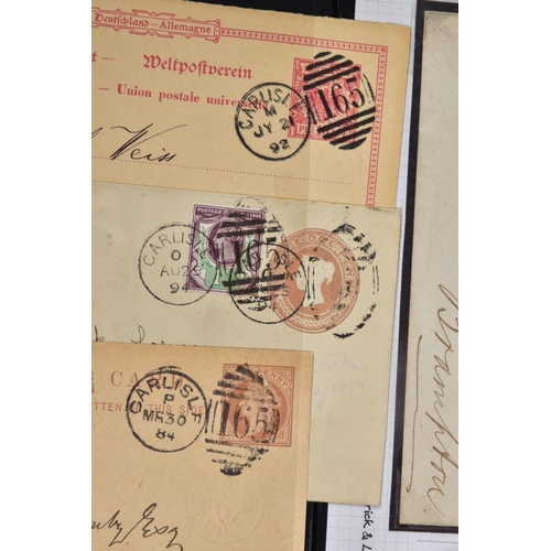 66 - CARLISLE - COLLECTION OF POSTAL HISTORY FROM 1733 TO 1920'S, curated for local interest with many un... 