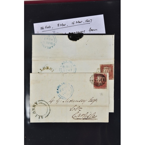 68 - SOLWAY FIRTH AREA COLLECTION OF POSTAL HISTORY with some good strikes of rare village cancels, also ... 