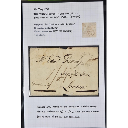 70 - WEST CUMBRIA POSTAL HISTORY COLLECTION including nice Workington M/S c post paid, some line engraved... 