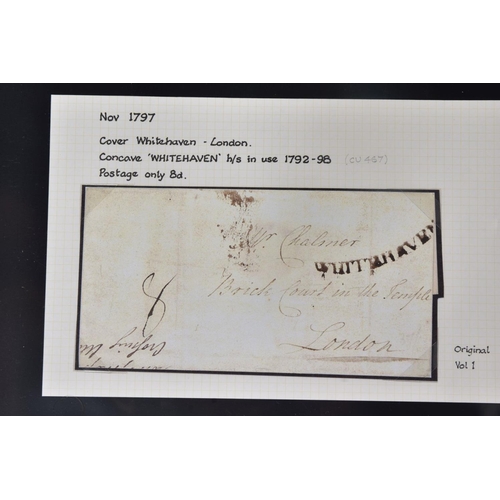 70 - WEST CUMBRIA POSTAL HISTORY COLLECTION including nice Workington M/S c post paid, some line engraved... 