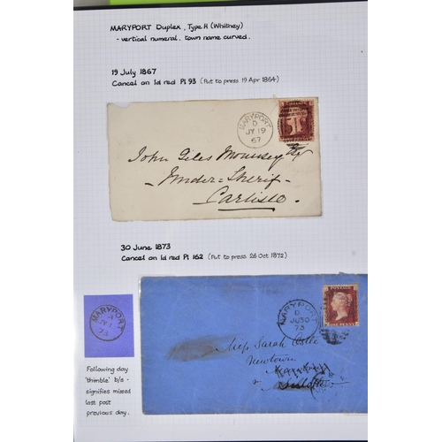 70 - WEST CUMBRIA POSTAL HISTORY COLLECTION including nice Workington M/S c post paid, some line engraved... 