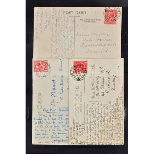 72 - REMARKABLE COLLECTION OF POSTAL HISTORY FROM THE KESWICK AREA, includes mileage marks, Keswick malte... 