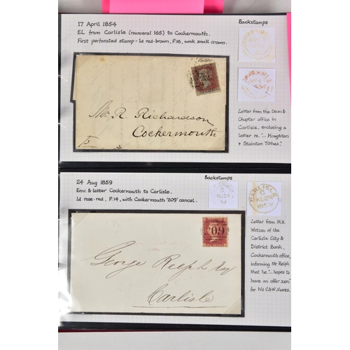 73 - FURTHER COLLECTION OF KESWICK AND COCKERMOUTH POSTAL HISTORY, with mileage marks, postcards cancella... 