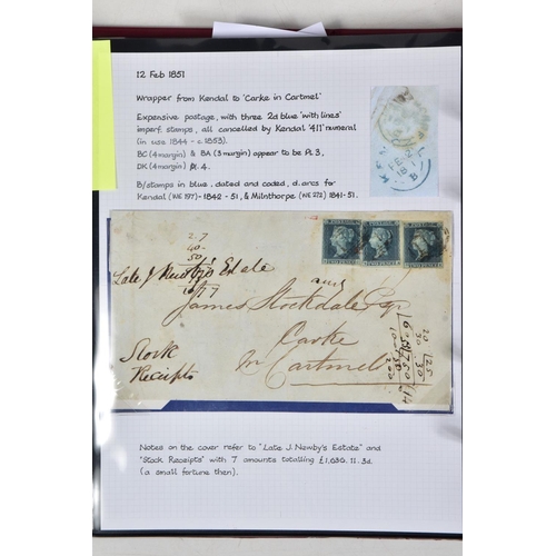 77 - KENDAL AND AREA POSTAL HISTORY COLLECTION noting Bishop marks, various date stamps, rare straight li... 