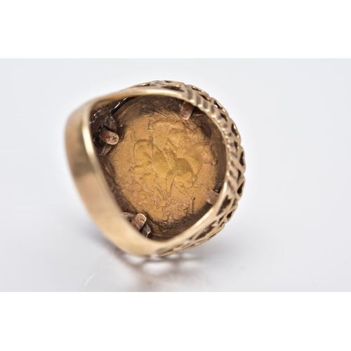 105 - A MOUNTED VICTORIAN FULL SOVEREIGN RING, the full sovereign dated 1890, obverse depicting Queen Vict... 