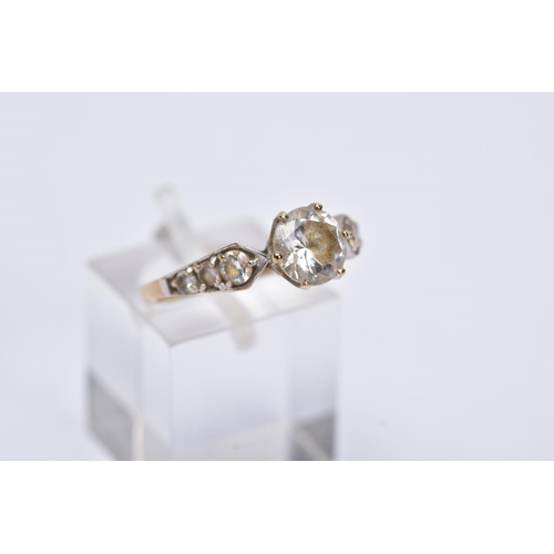 166 - A 9CT GOLD CUBIC ZIRCONIA DRESS RING, ring size N, hallmarked 9ct gold, approximate gross weight 2.9... 