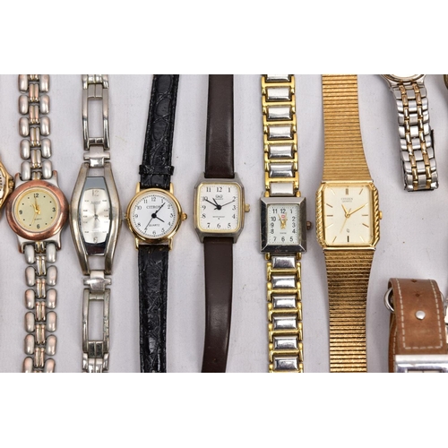 183 - A BAG OF ASSORTED LADIES WRISTWATCHES, twenty watches in total, mostly quartz movements, variety of ... 