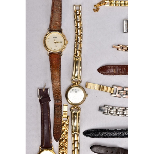 183 - A BAG OF ASSORTED LADIES WRISTWATCHES, twenty watches in total, mostly quartz movements, variety of ... 