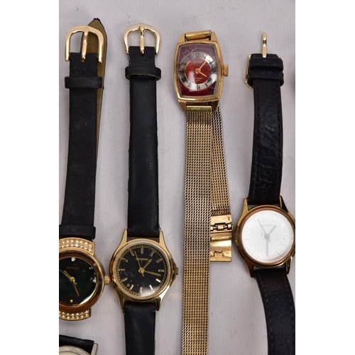 185 - A BAG OF TWENTY 'SEKONDA' WRISTWATCHES AND A 'SEKONDA' WATCH FOB, mostly ladies quartz watches, of v... 