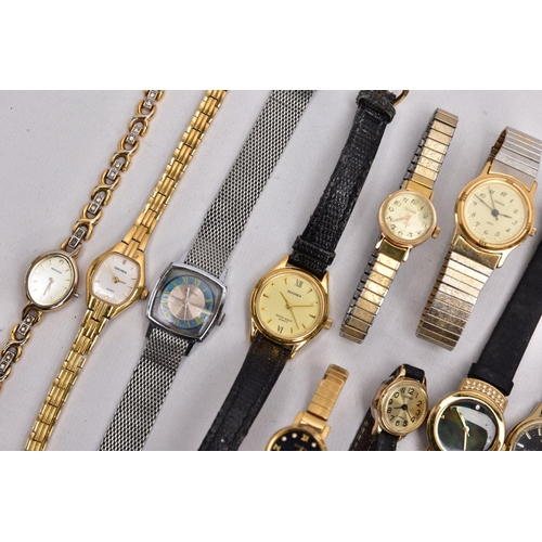 185 - A BAG OF TWENTY 'SEKONDA' WRISTWATCHES AND A 'SEKONDA' WATCH FOB, mostly ladies quartz watches, of v... 