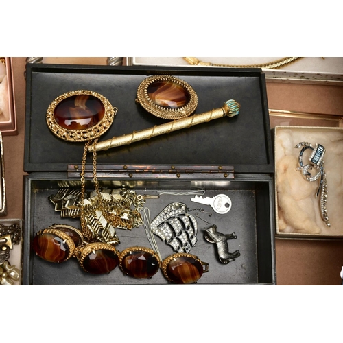 242 - A BOX OF ASSORTED COSTUME JEWELLERY, EVENING GLOVES, AND OTHER ITEMS, to include imitation pearl nec... 