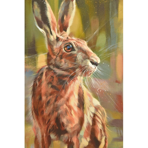 309 - DEBBIE BOON (BRITISH CONTEMPORARY) 'POISED FOR ACTION' a limited edition print of Hare 57/195, signe... 