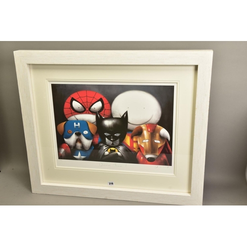 316 - DOUG HYDE (BRITISH 1972) 'DREAM TEAM' a limited edition print of Superheroes in Disguise 213/295, si... 