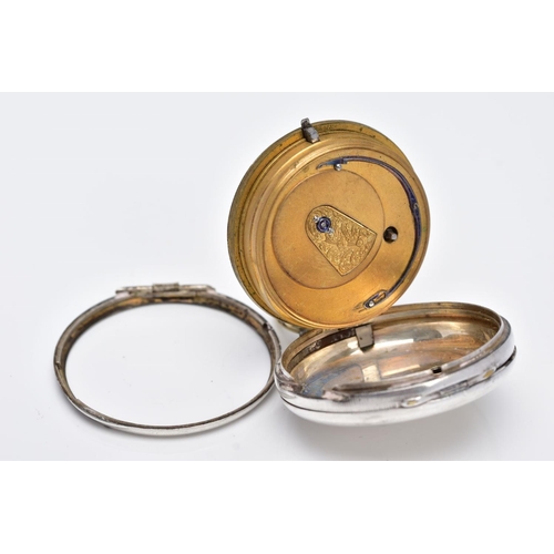 32 - A SILVER OPEN FACED POCKET WATCH, AF, cream dial, Roman numerals, seconds subsidiary dial at the six... 