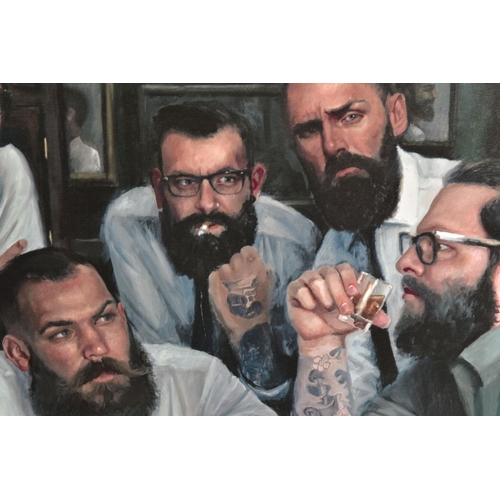 329 - VINCENT KAMP (BRITISH CONTEMPORARY) 'SETTLING OLD RIVALRIES' a limited edition print of male figures... 