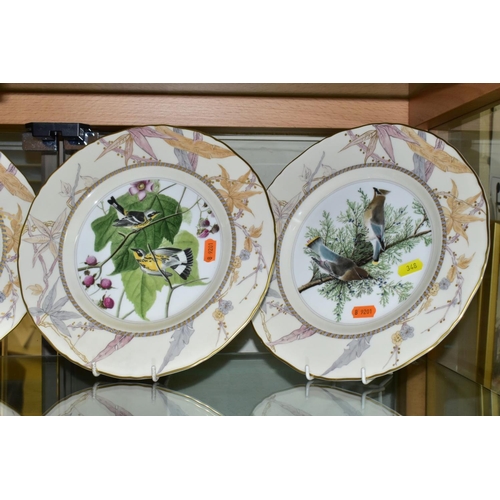 348 - A SET OF EIGHT ROYAL WORCESTER THE JOHN JAMES AUDUBON BIRDS OF AMERICA CABINET PLATES six with boxes... 