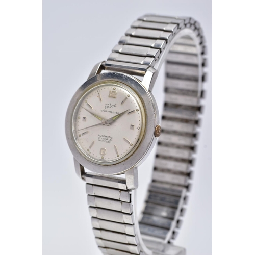 36 - A GENTS 'FELCA SPORTSMASTER' WRISTWATCH, round silver dial signed 'Felca Sports master, automatic', ... 