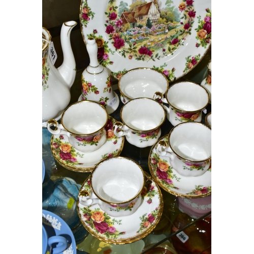 361 - A ROYAL ALBERT OLD COUNTRY ROSES FIFTEEN PIECE COFFEE SERVICE, comprising coffee pot and cover, crea... 