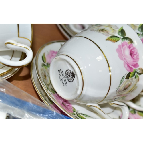 381 - A ROYAL WORCESTER 'ROYAL GARDEN PATTERN ELGAR TEA SET FOR SIX SETTINGS, comprising tea pot and cover... 