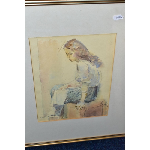 403 - PAINTINGS AND DRAWINGS, to include George Butler (1904-1999) full length seated study of a female fi... 