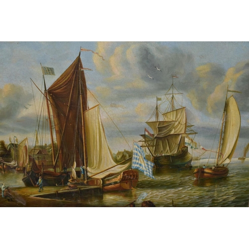 405 - A MODERN 17TH CENTURY VIEW OF A DUTCH MARITIME SCENE after the original by Abraham Storck, unsigned,... 