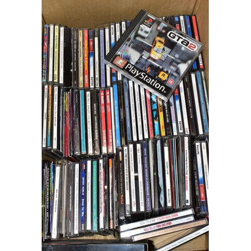 413 - FIVE BOXES OF DVD'S, CD'S, VINYL, LP'S, TAPES, ETC, including DVD: The Da Vinci Code', 'Coco Before ... 