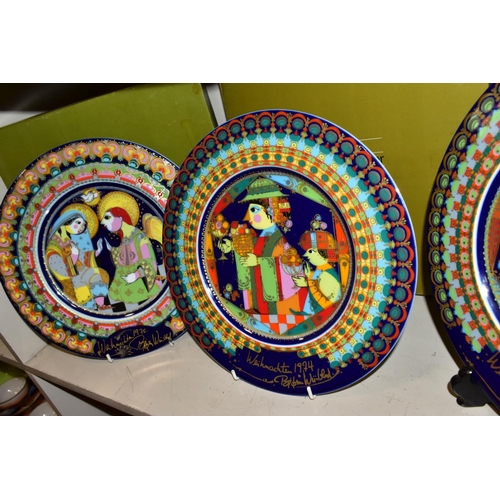 428 - THREE BOXED ROSENTHAL CHRISTMAS PLATES, 1973, 1974 and 1975 all signed by Bijorn Wiinbald