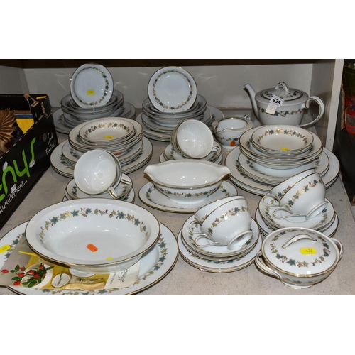 436 - NORITAKE 'GOLD VINE' DINNERWARES, comprising eight dessert bowls, eight breakfast bowls, eight break... 