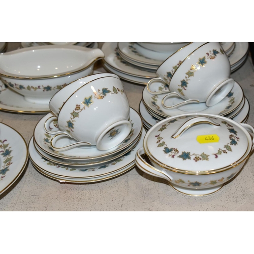 436 - NORITAKE 'GOLD VINE' DINNERWARES, comprising eight dessert bowls, eight breakfast bowls, eight break... 