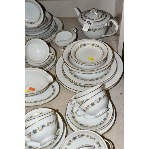 436 - NORITAKE 'GOLD VINE' DINNERWARES, comprising eight dessert bowls, eight breakfast bowls, eight break... 