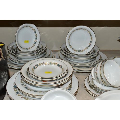 436 - NORITAKE 'GOLD VINE' DINNERWARES, comprising eight dessert bowls, eight breakfast bowls, eight break... 