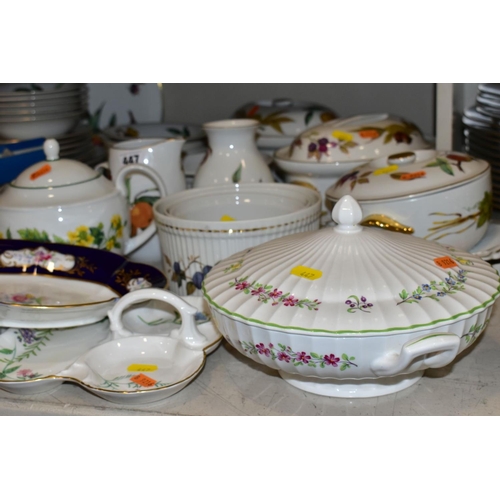 447 - A QUATITY OF ROYAL WORCESTER 'EVESHAM' TABLEWARES, to include tureens, souffle dishes, meat platters... 