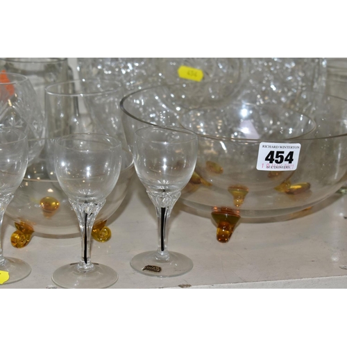 454 - A QUANTITY OF GLASSWARE, including drinking glasses, Tutbury 'Georgian' Crystal brandy glasses, Czec... 