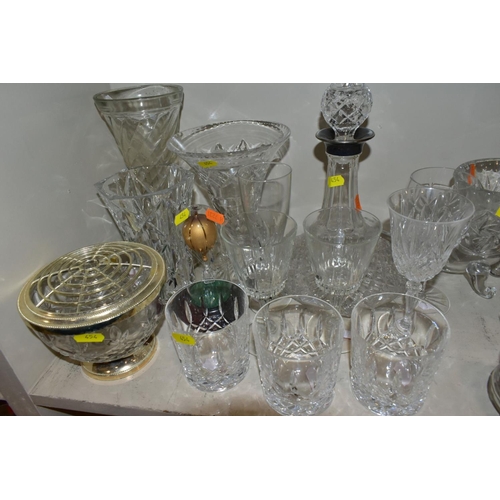 454 - A QUANTITY OF GLASSWARE, including drinking glasses, Tutbury 'Georgian' Crystal brandy glasses, Czec... 