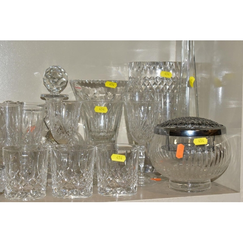 454 - A QUANTITY OF GLASSWARE, including drinking glasses, Tutbury 'Georgian' Crystal brandy glasses, Czec... 