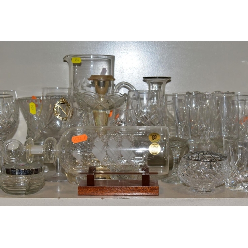 454 - A QUANTITY OF GLASSWARE, including drinking glasses, Tutbury 'Georgian' Crystal brandy glasses, Czec... 