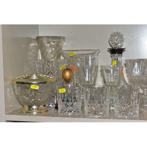 454 - A QUANTITY OF GLASSWARE, including drinking glasses, Tutbury 'Georgian' Crystal brandy glasses, Czec... 