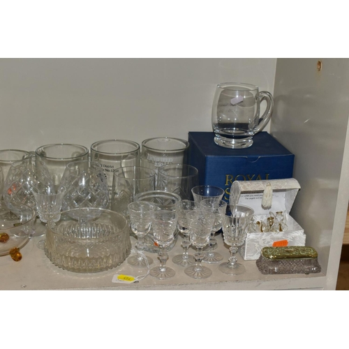 454 - A QUANTITY OF GLASSWARE, including drinking glasses, Tutbury 'Georgian' Crystal brandy glasses, Czec... 