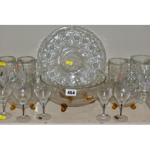 454 - A QUANTITY OF GLASSWARE, including drinking glasses, Tutbury 'Georgian' Crystal brandy glasses, Czec... 